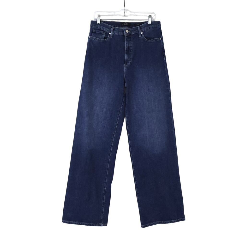 Banana Republic High Rise Wide Leg Indigo Dark Wash Stretch Jeans 31L Long